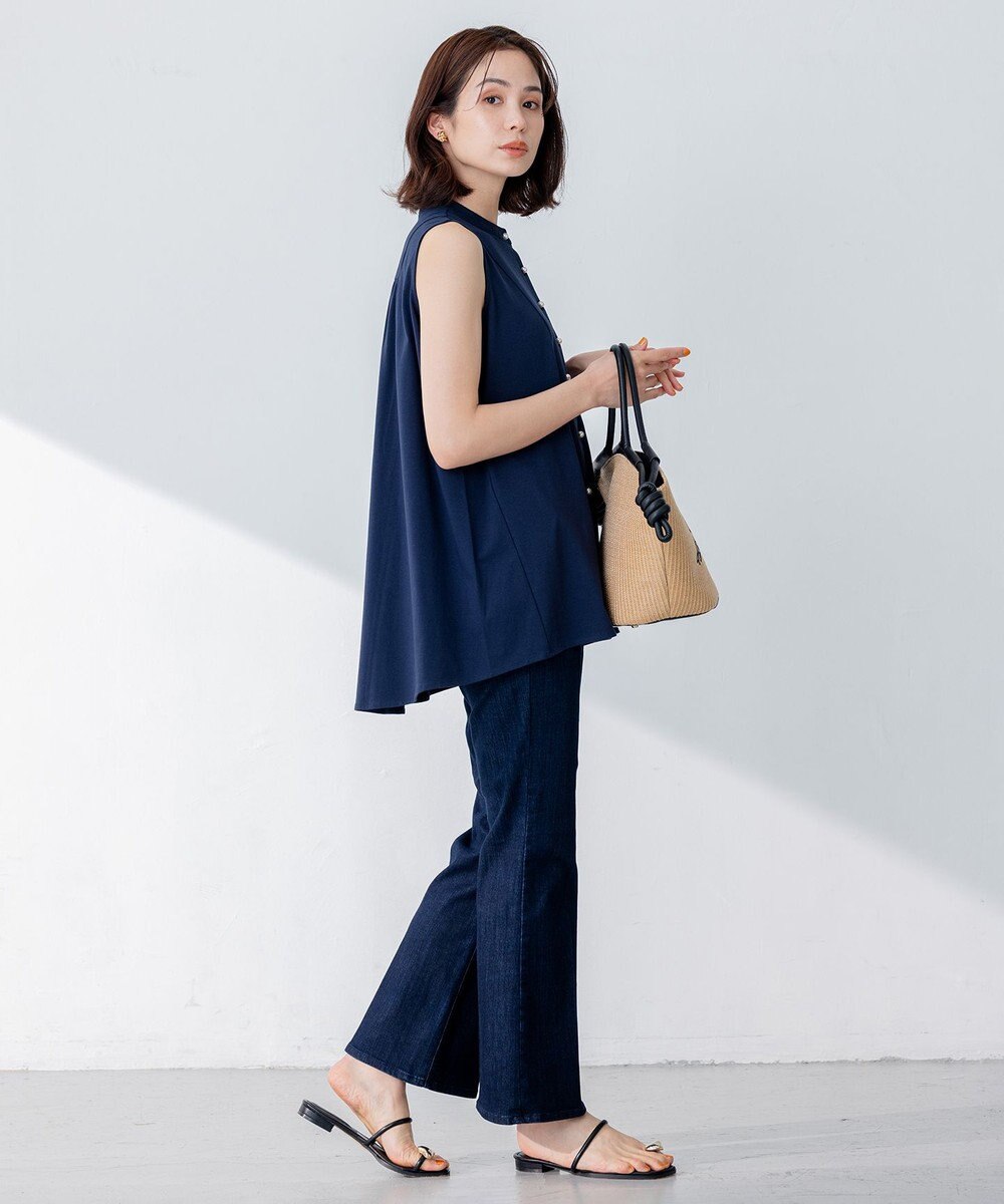 組曲 【洗える】ブラウスライクジャージーノースリーブ カットソー 