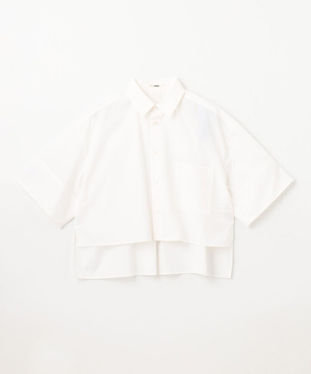 NAVE 【ReNAVE・セットアップ可/洗える/接触冷感/UVケア】コットンポリブロード クロップドシャツ 