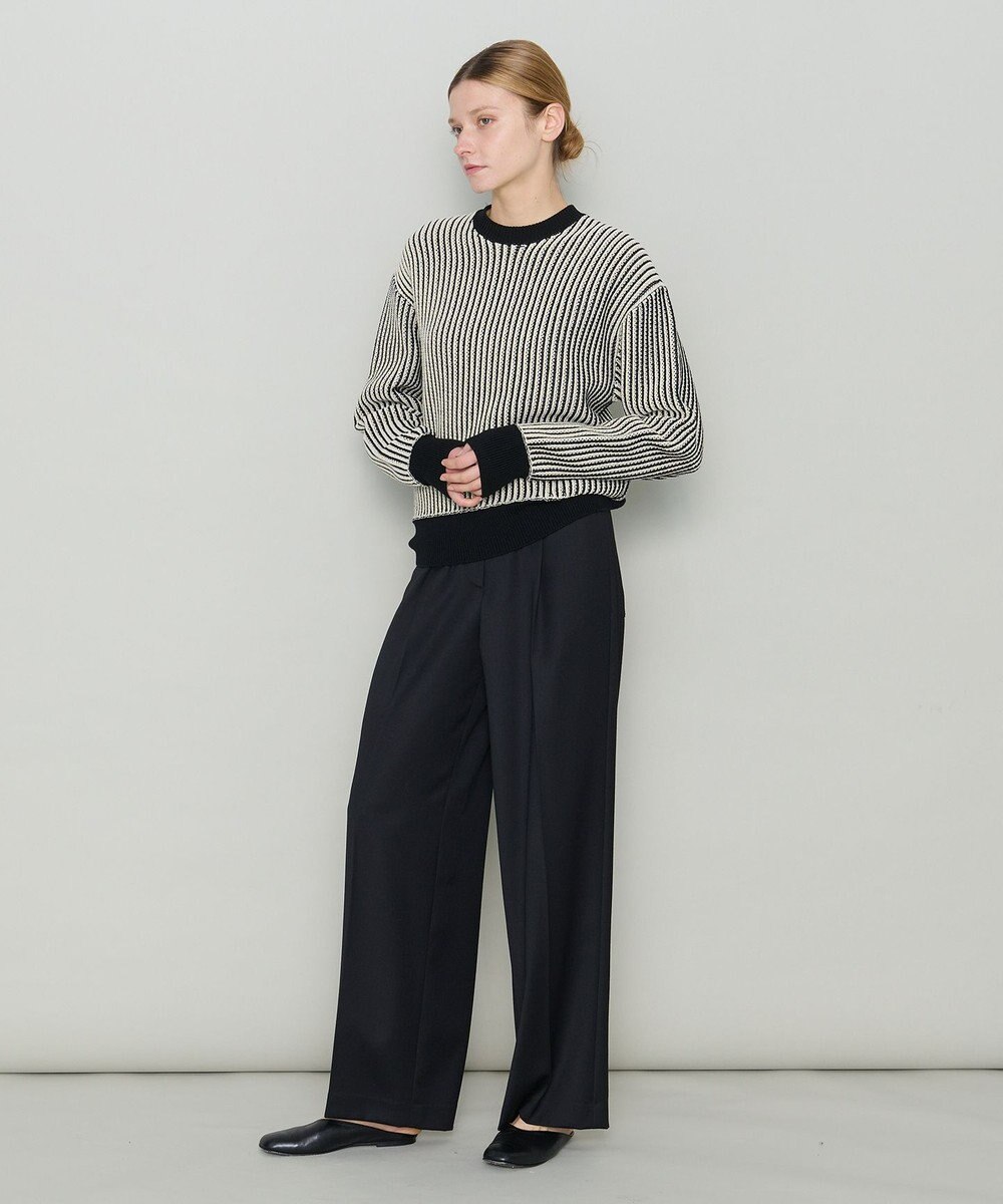 JOSEPH 【洗える】バイオテープコットン　ラウンドネックニット 