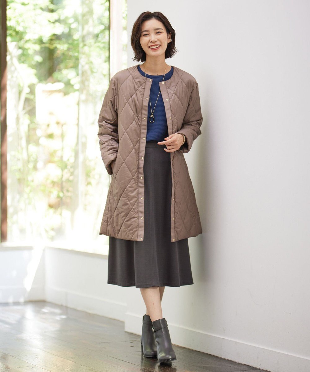 J.PRESS LADIES S 【洗える】高密度タフタ キルティング ロング コート 