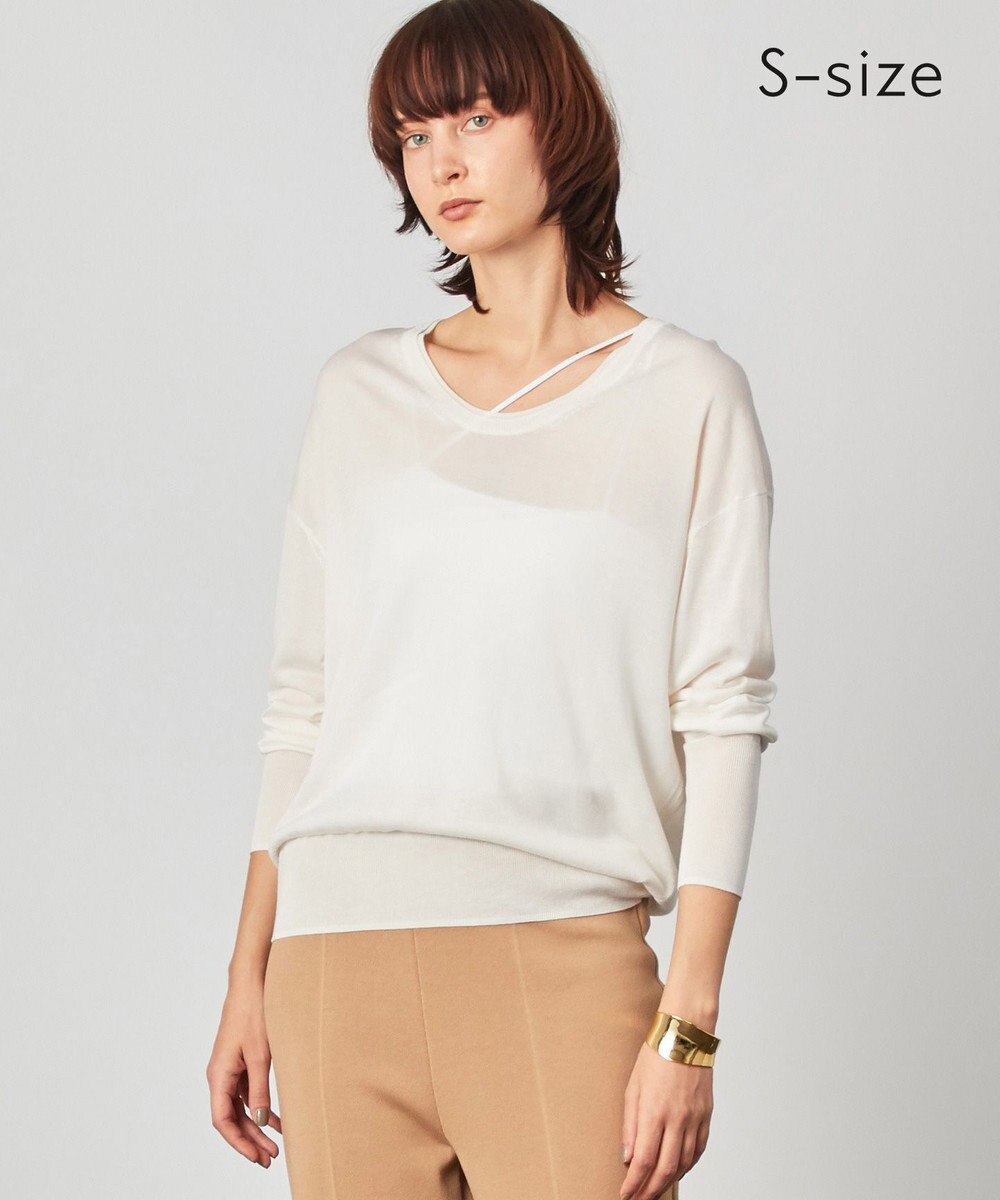 BEIGE， 【S-size】LAGORD / Uネックニット Ecru