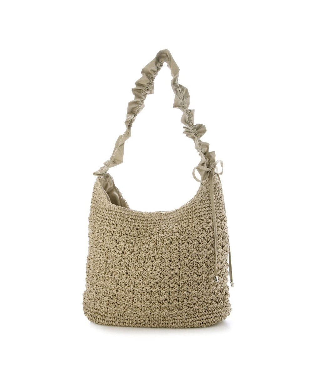 UNBILLION カシュカシュ cachecache / ドロストフリルハンドル地柄編みトート カゴバッグ 