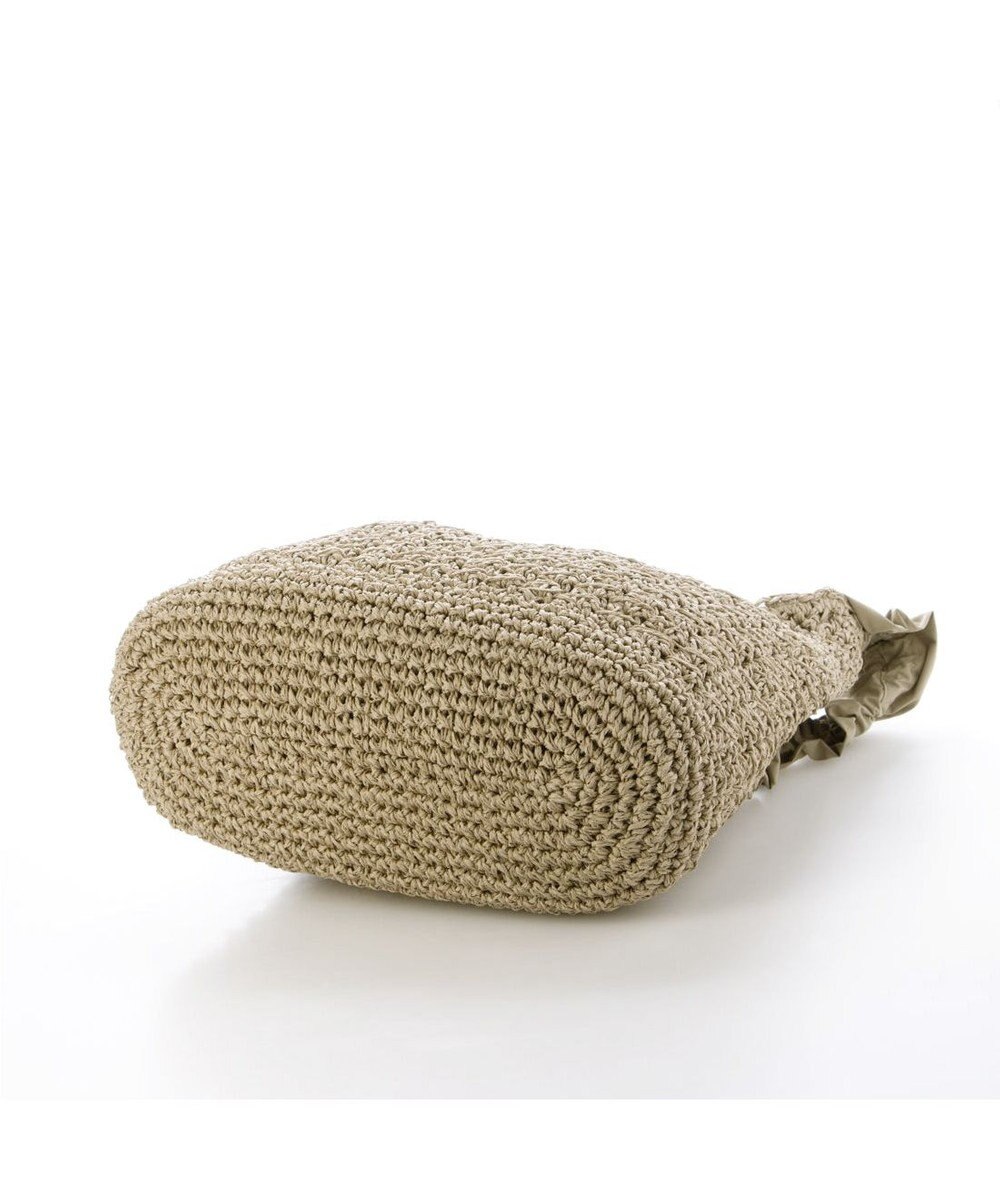 UNBILLION カシュカシュ cachecache / ドロストフリルハンドル地柄編みトート カゴバッグ 