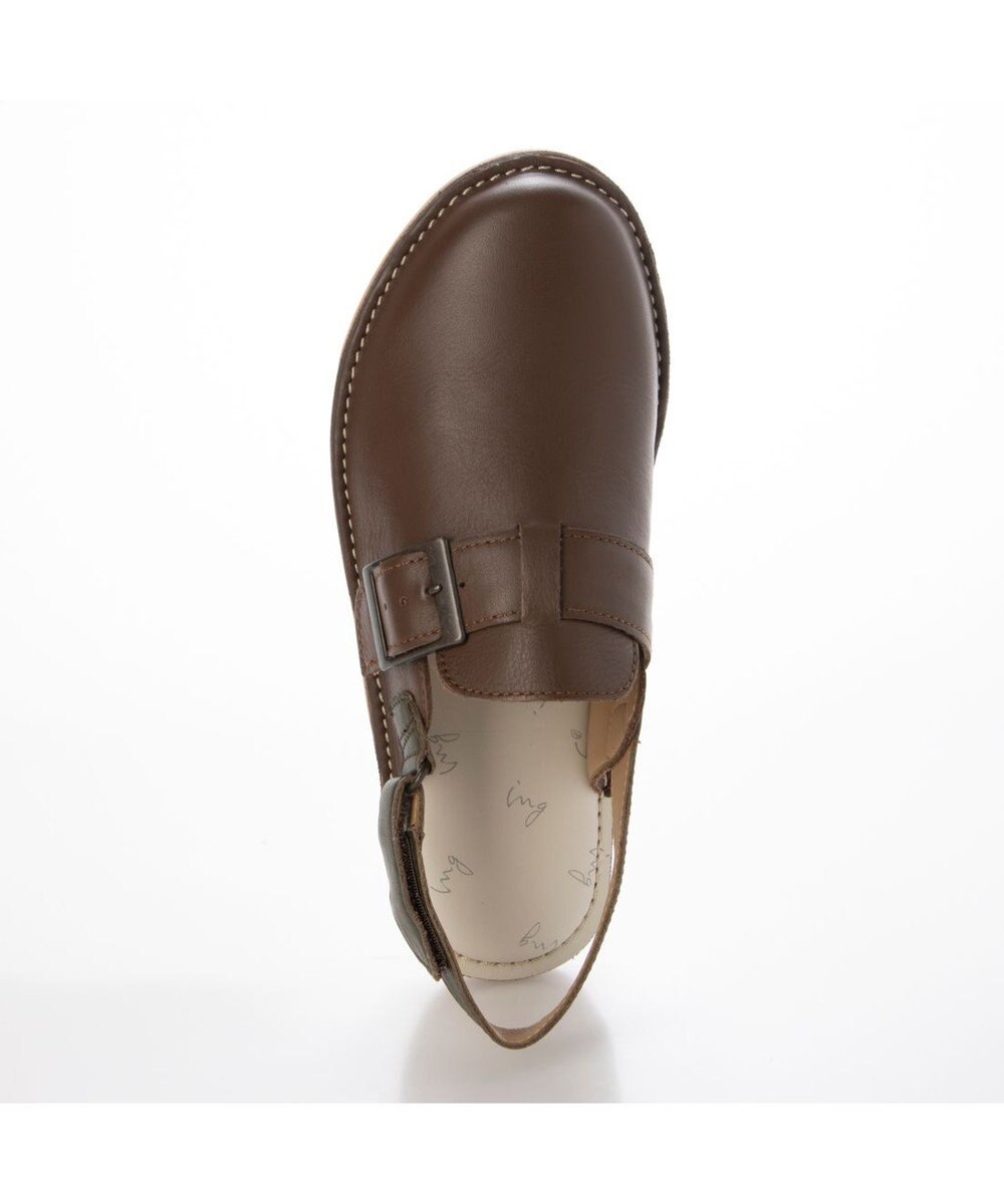 ing <ing>シングルモンクデザインバックストラップシューズ 