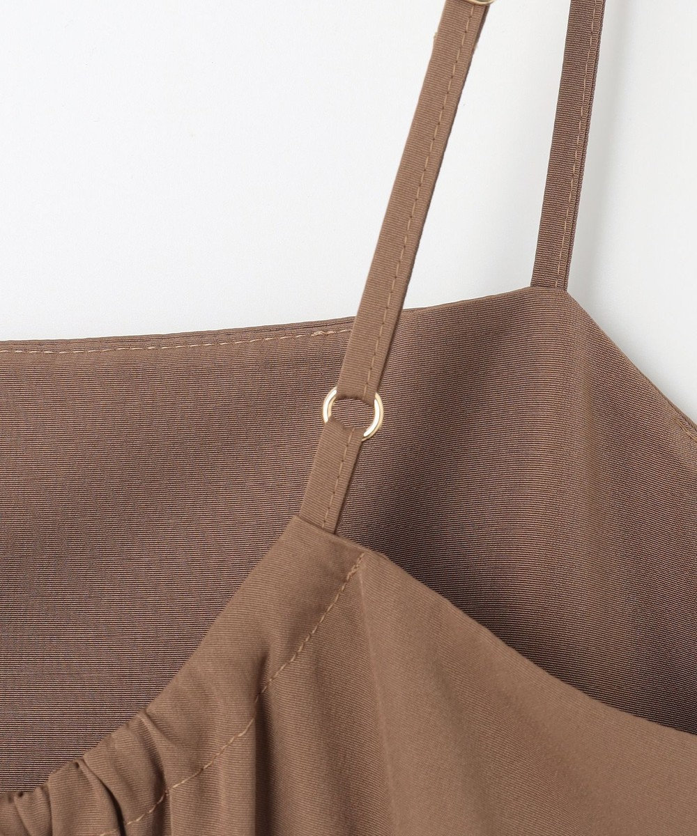 組曲 S 【洗える】タフタギャザーキャミソールワンピース 