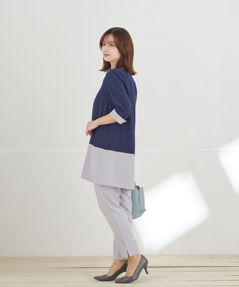 Tiaclasse 麻調テーパードパンツ 