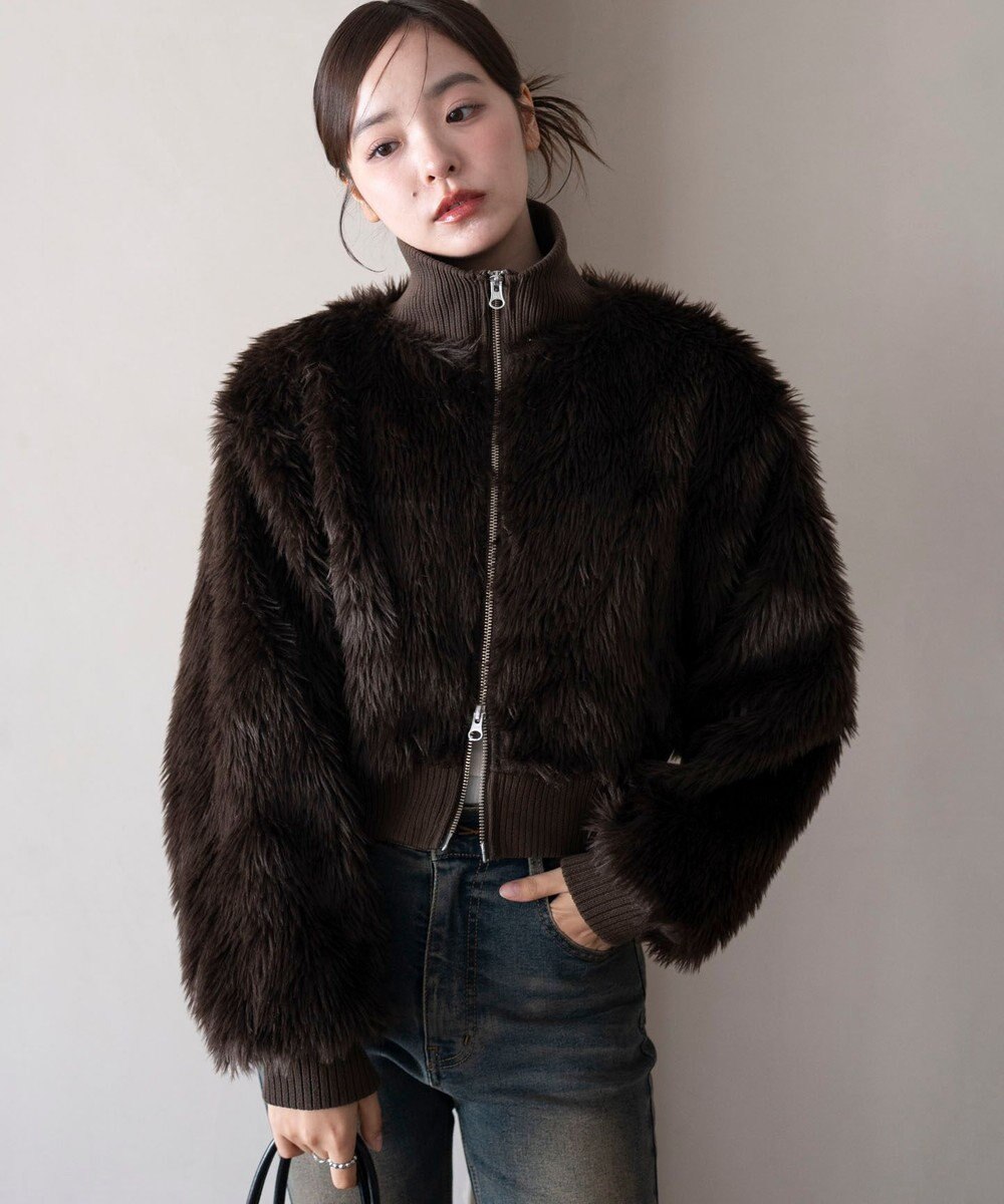 WEGO 【25年秋冬新作】フェイクファーショートブルゾン 