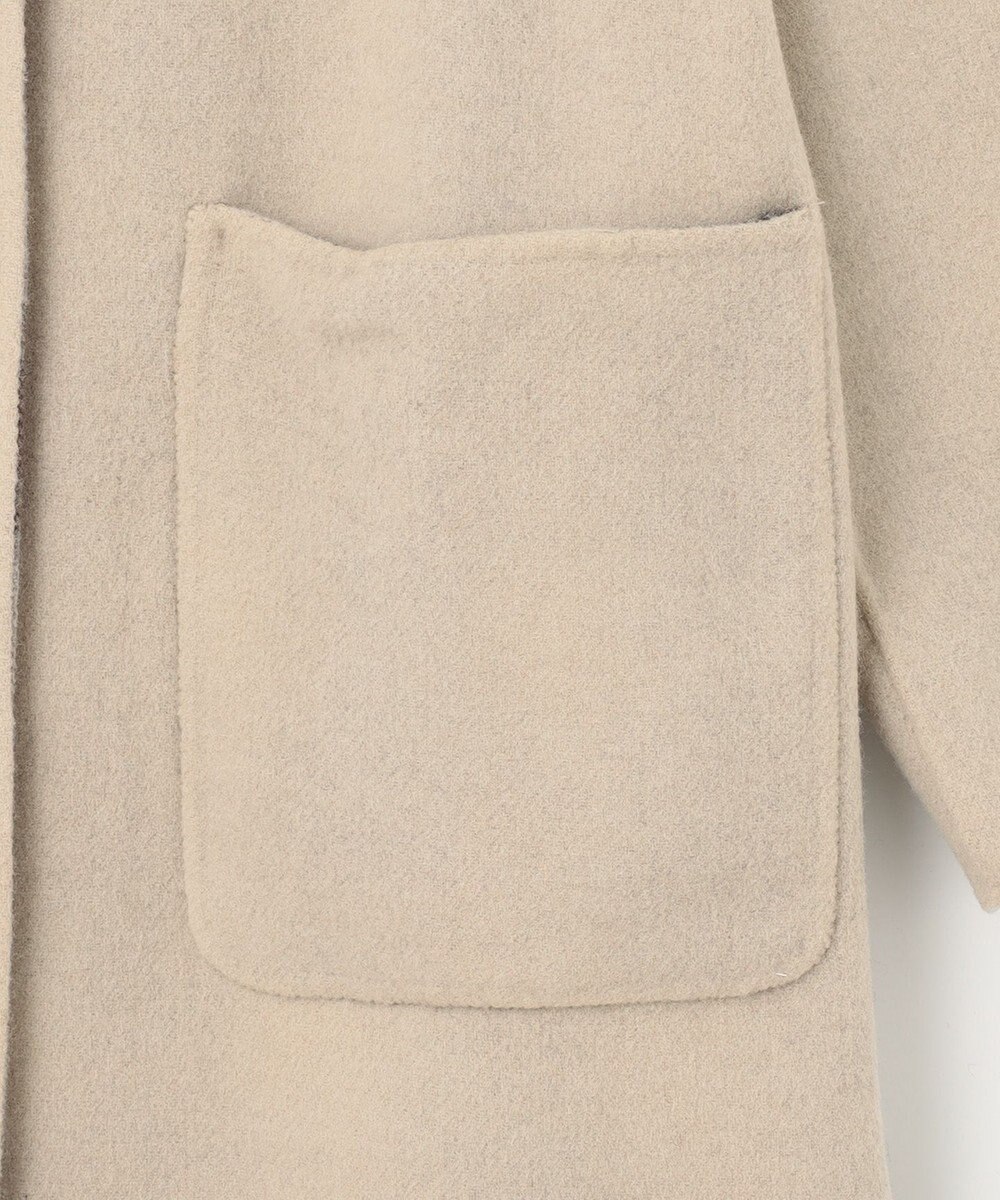 自由区 【リバーシブル】ウールリバー ノーカラーロングコート 