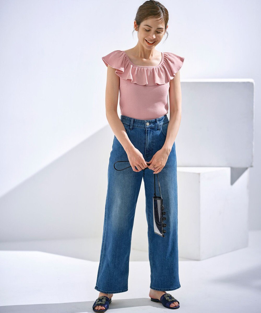 組曲 L 【組曲×setsuko sagittaire】カップ付きフリルTシャツ 