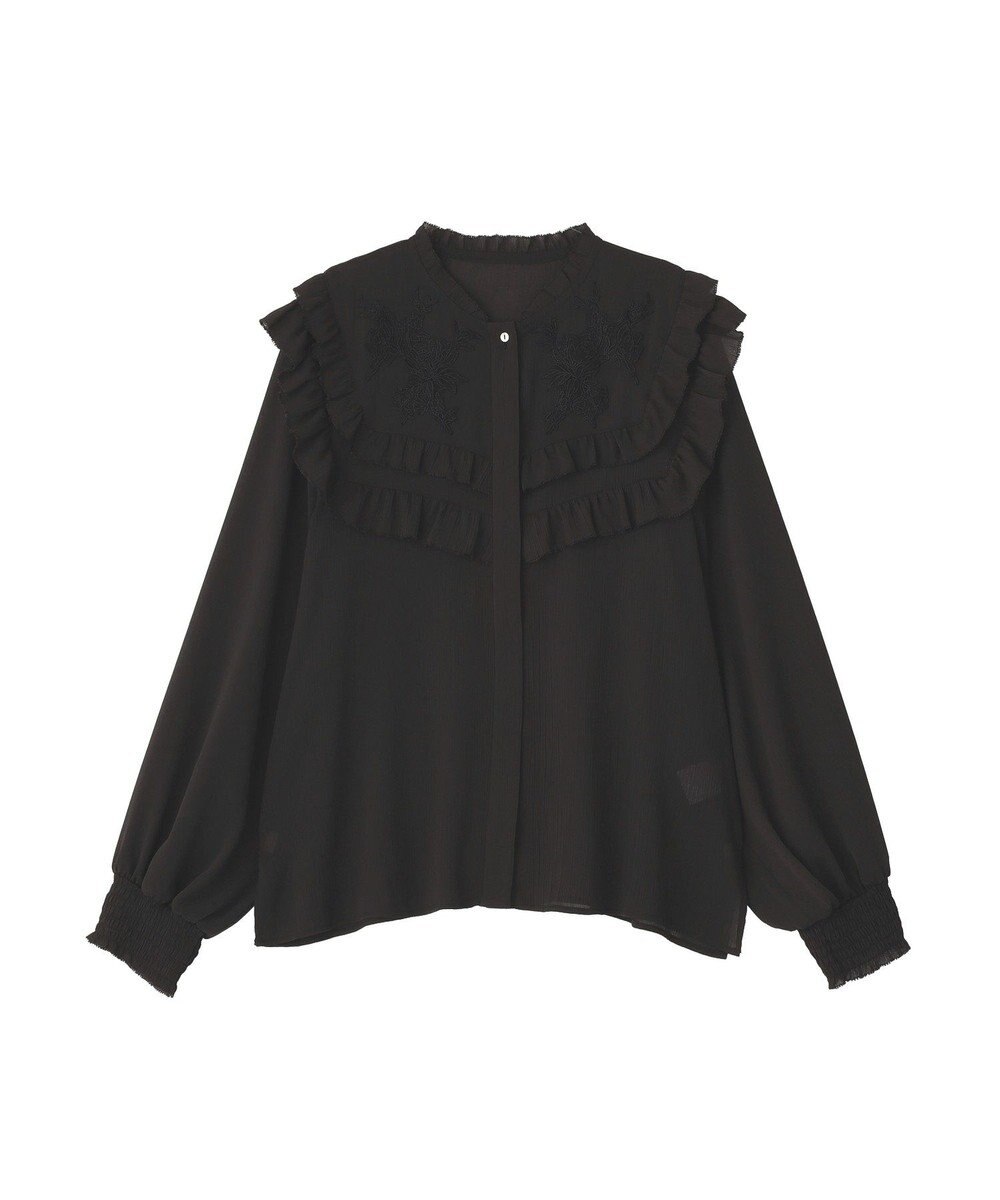 YECCA VECCA ラッフルレースブラウス 