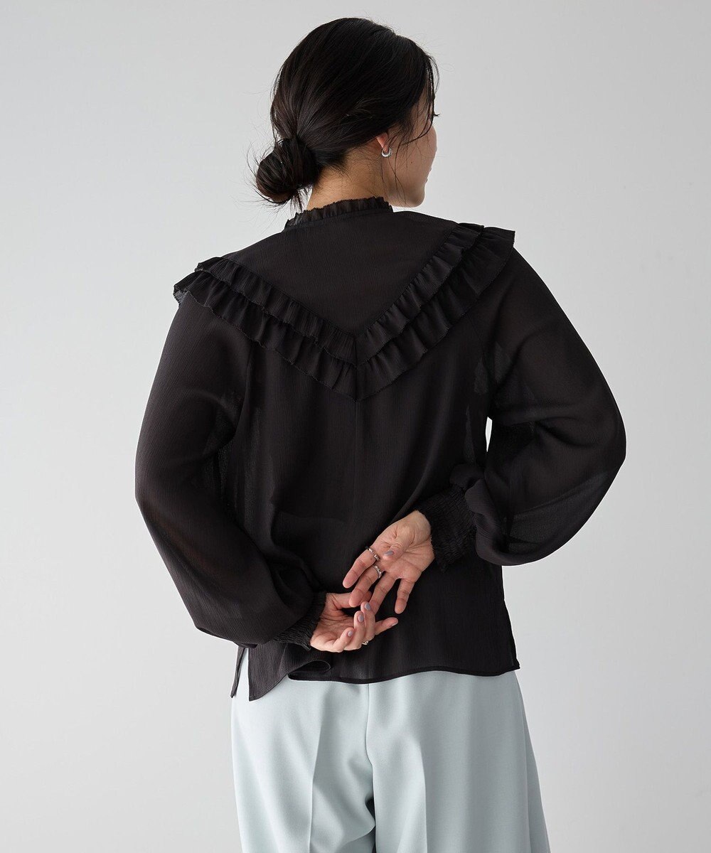 YECCA VECCA ラッフルレースブラウス 