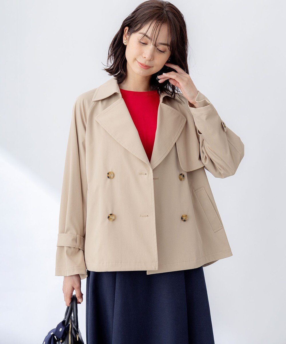 組曲 【WEB限定】コットンライクツイル ショートトレンチコート 