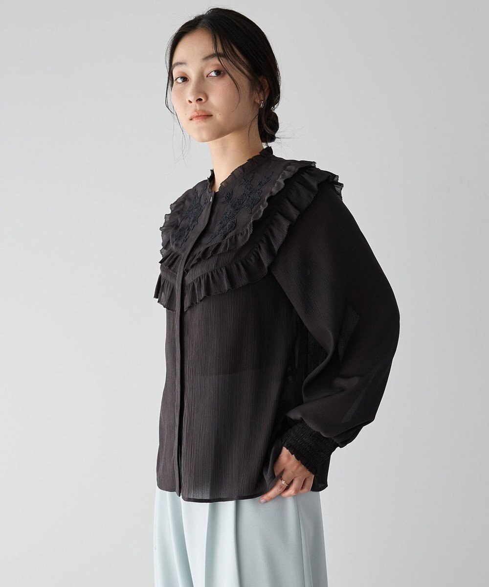 YECCA VECCA ラッフルレースブラウス 