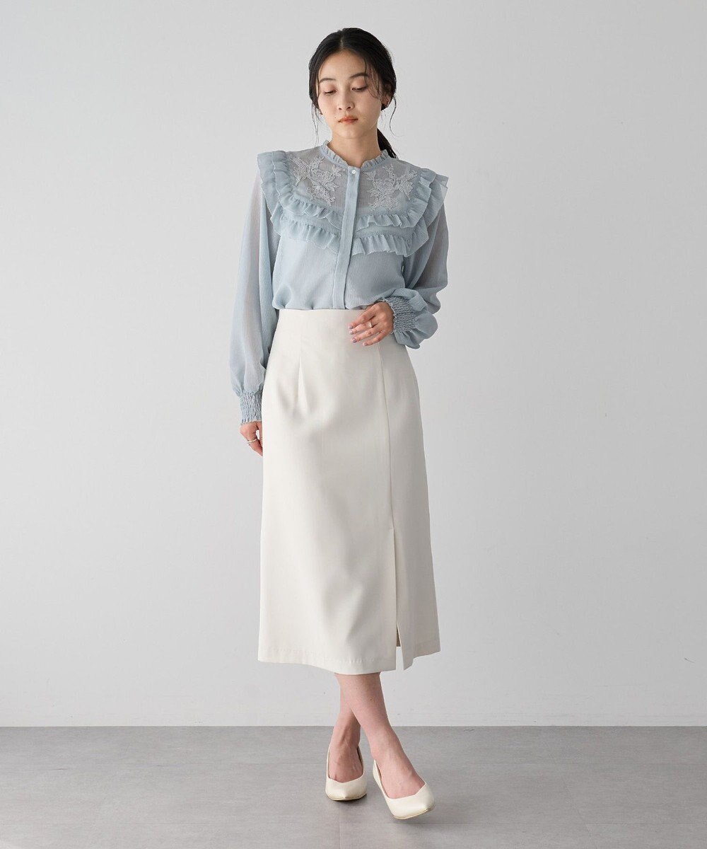 YECCA VECCA ラッフルレースブラウス 