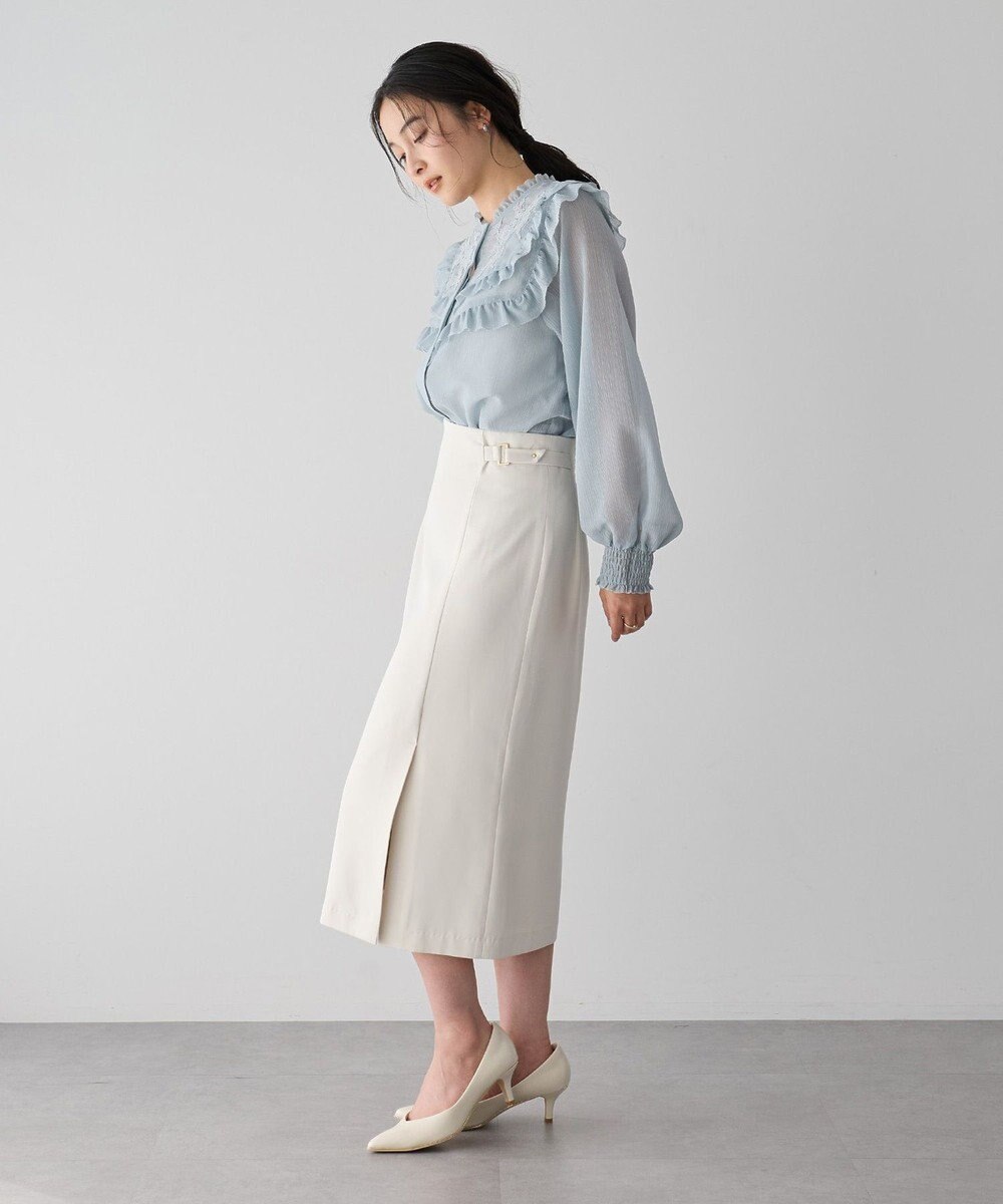 YECCA VECCA ラッフルレースブラウス 