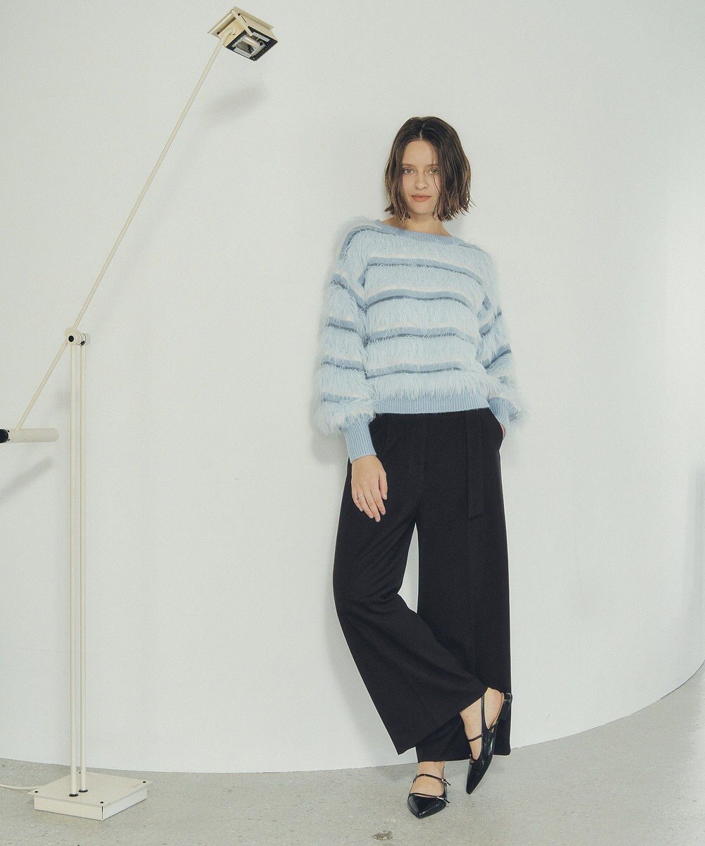 YECCA VECCA フェザーマルチボーダーニット 