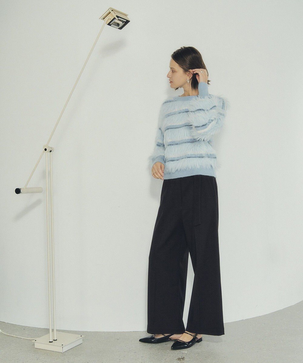 YECCA VECCA フェザーマルチボーダーニット 