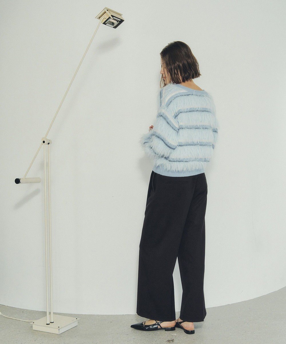 YECCA VECCA フェザーマルチボーダーニット 