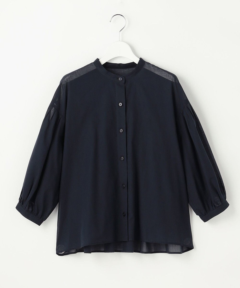 自由区 バンドカラーコットン ブラウス 