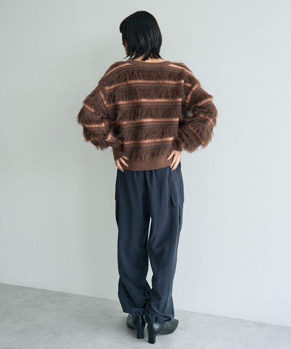 YECCA VECCA フェザーマルチボーダーニット 