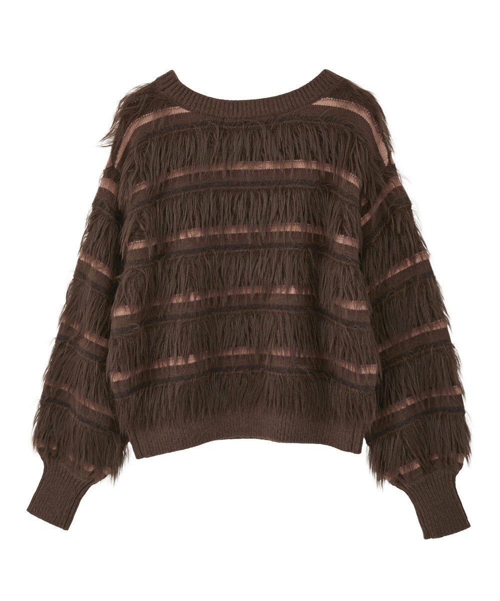 YECCA VECCA フェザーマルチボーダーニット 