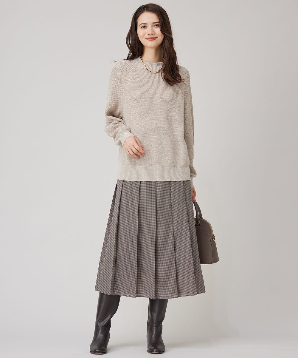 自由区 【洗える】コットンウールミドルゲージプルオーバー ニット 