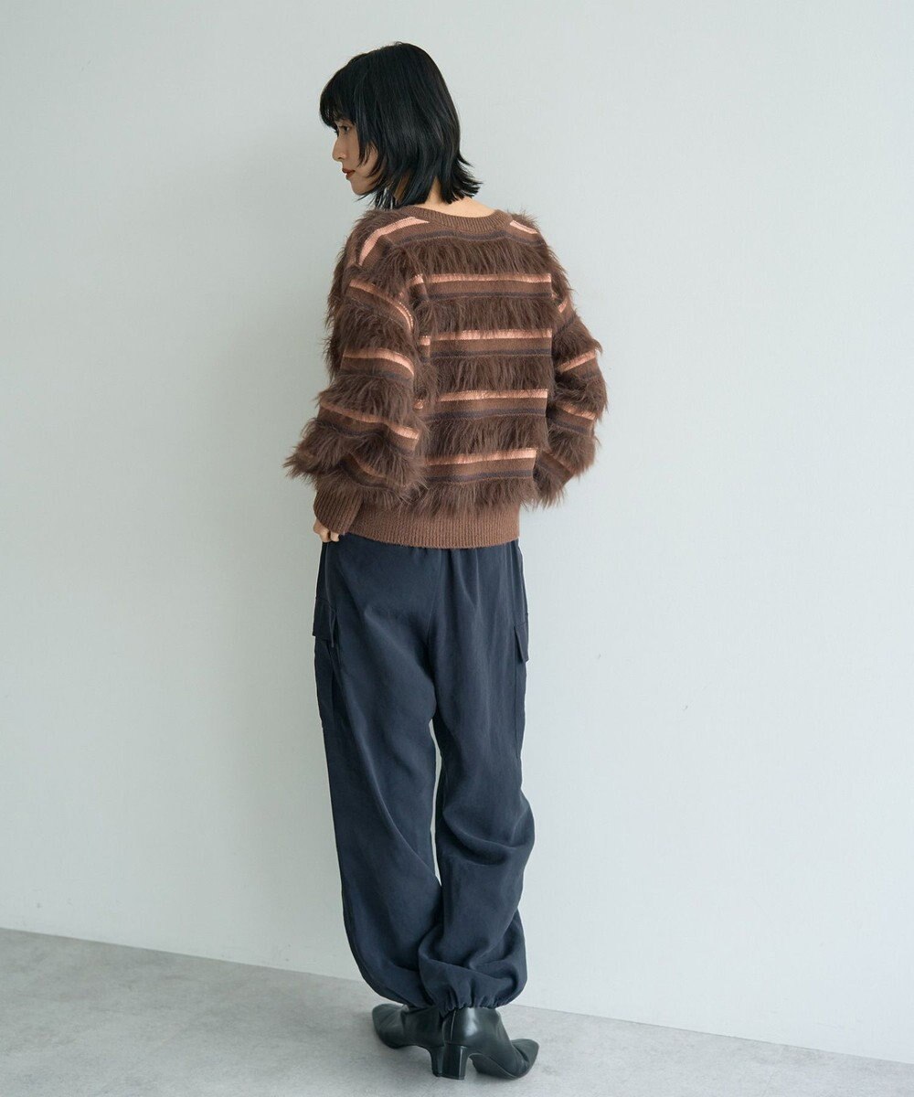 YECCA VECCA フェザーマルチボーダーニット 