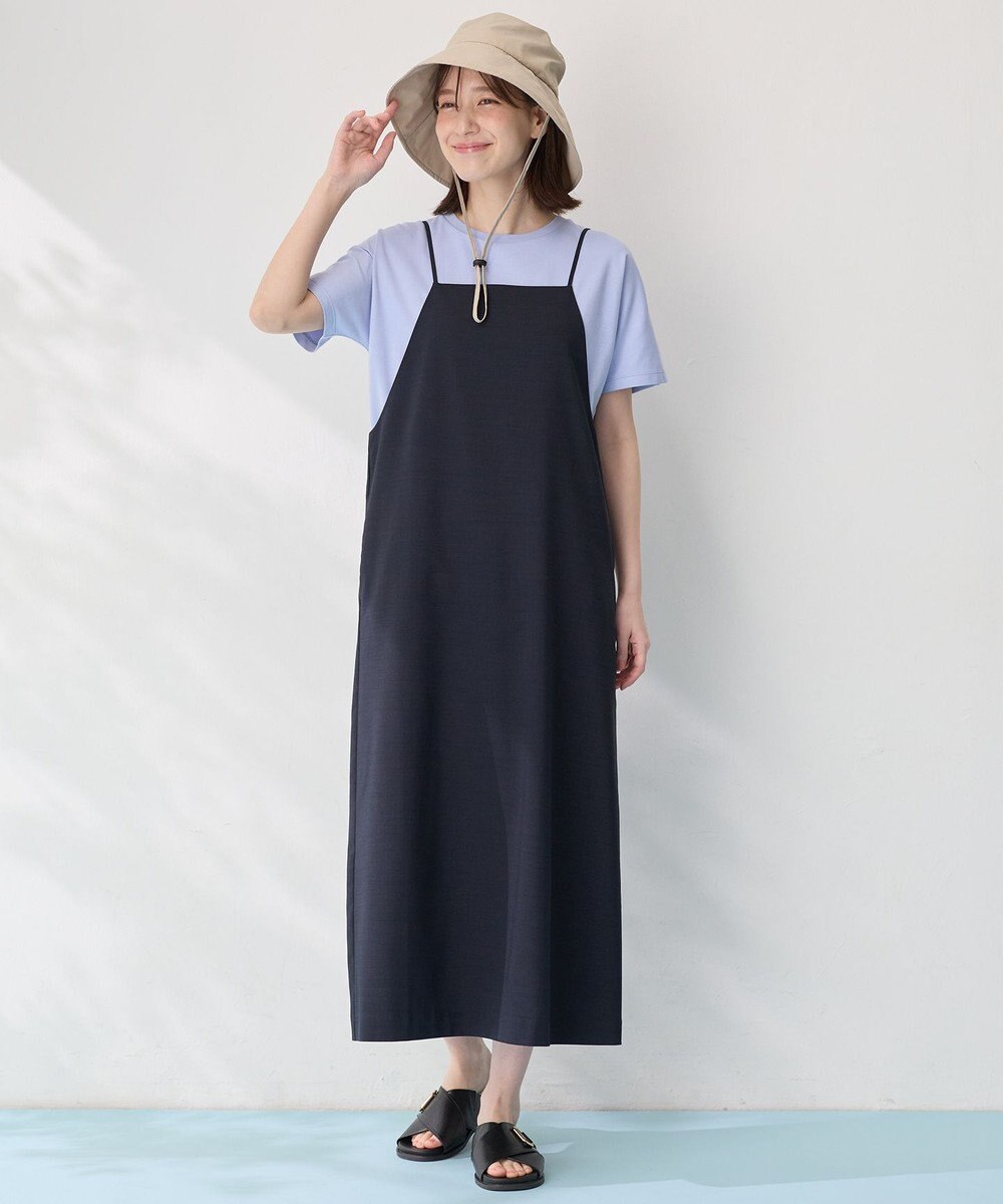 ANY L 【洗濯機可/セットアップ可/UVケア/速乾/イージーケア】サラサラテックリネンキャミソールワンピース 