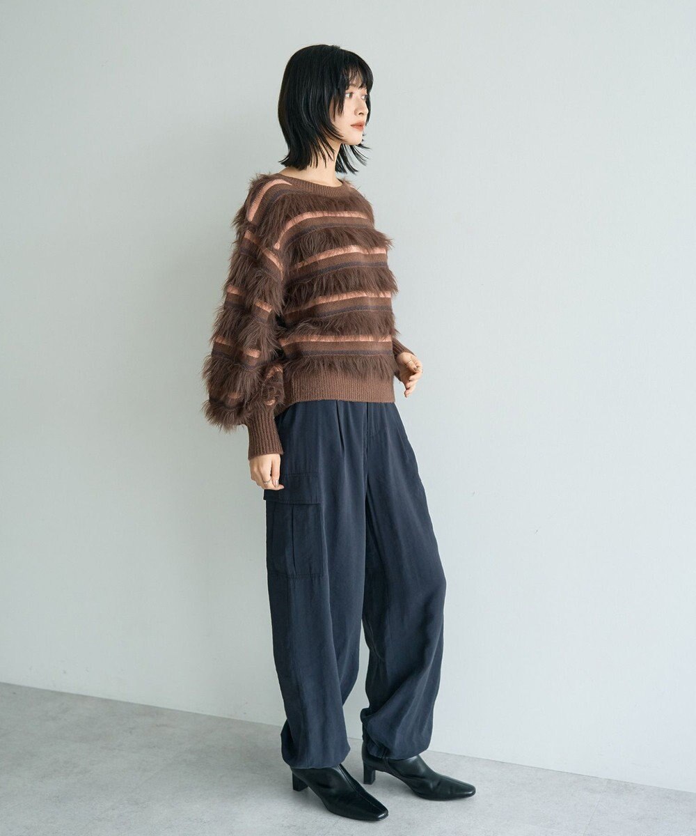 YECCA VECCA フェザーマルチボーダーニット 