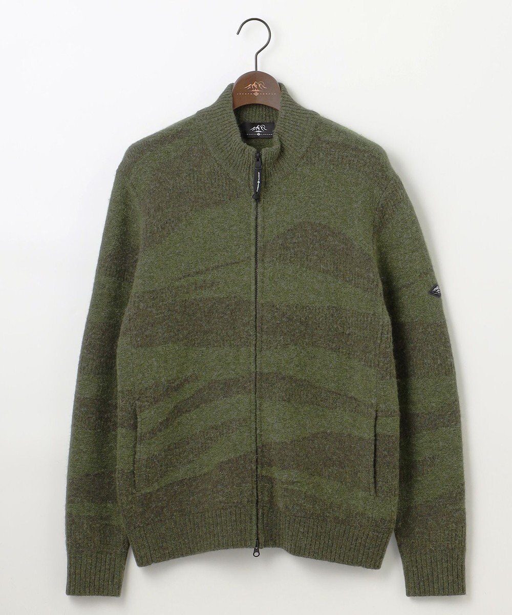 JOSEPH ABBOUD MOUNTAIN 【イタリア糸使用/軽量】ブークレーカモフラージュ  ニット ブルゾン 