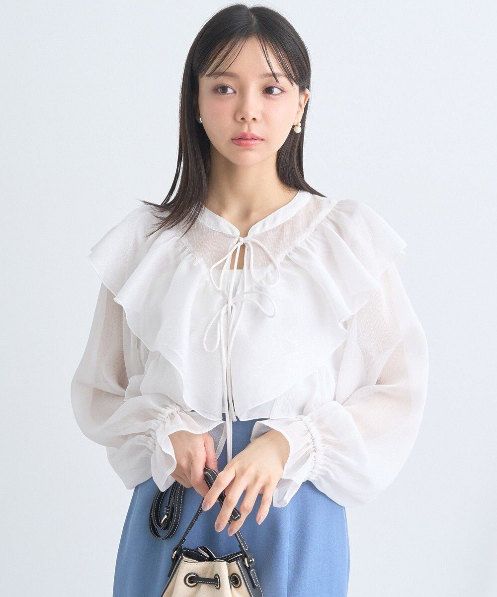 earth music&ecology シアーラッフルショートボレロ 