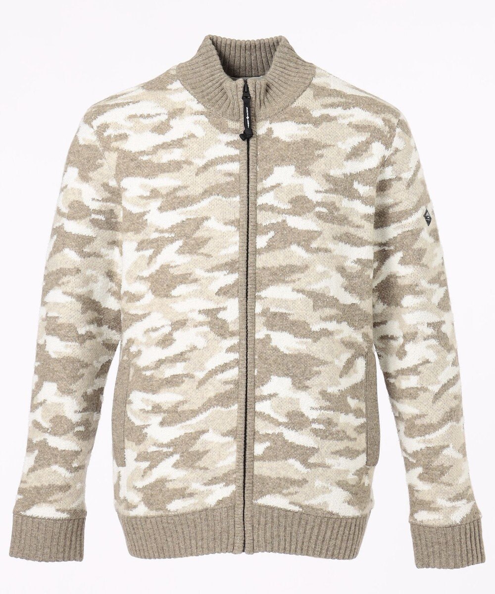 JOSEPH ABBOUD MOUNTAIN 【UNISEX】ラムウール×モールカモフラ フルZIPニット 