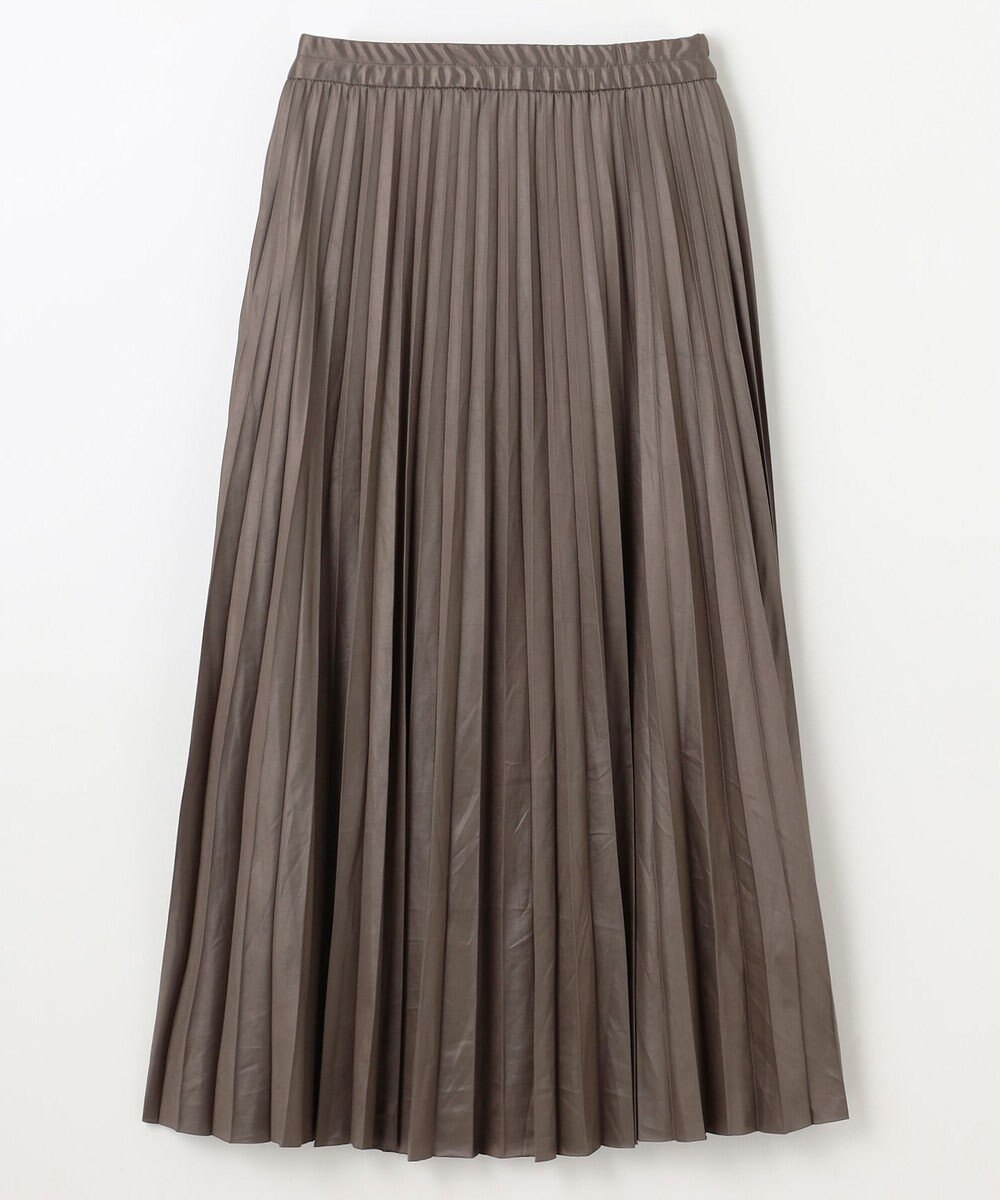 ANY 【ウエストゴム】レザーライクプリーツスカート 