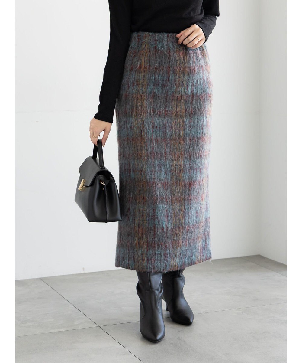 Te chichi シャギーチェックスカート 