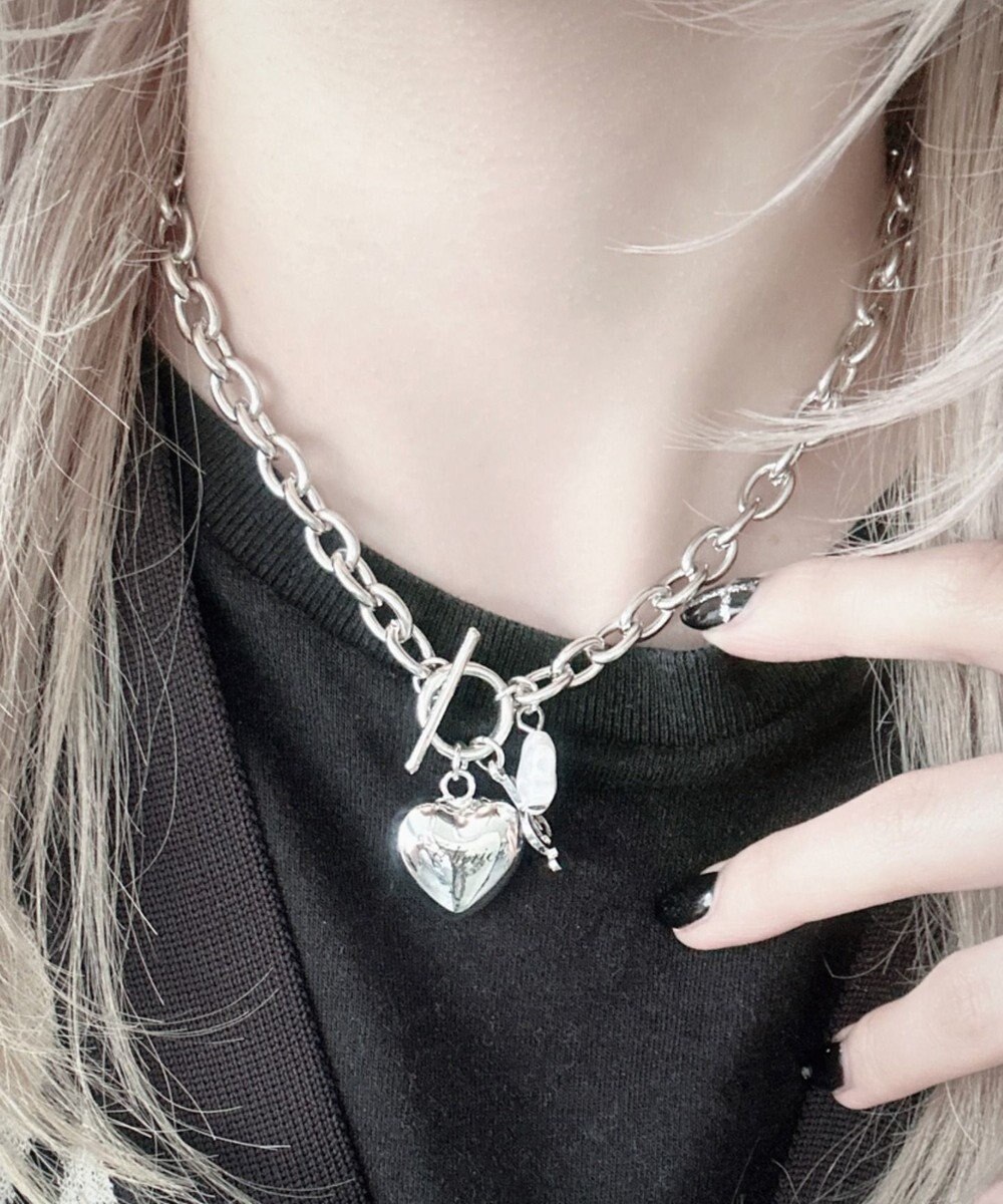 WEGO Lハートモチーフチャームネックレス 