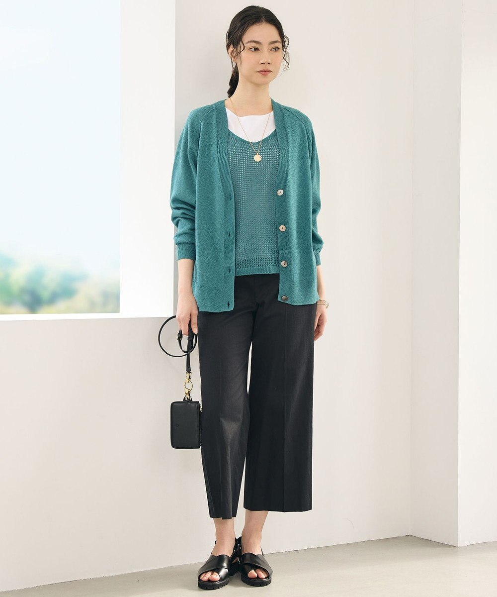自由区 【アンサンブル対応】ペーパーコットンニット カーディガン 