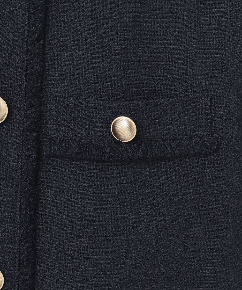 J.PRESS LADIES ナチュラルツイードストレッチ ノーカラー ジャケット 