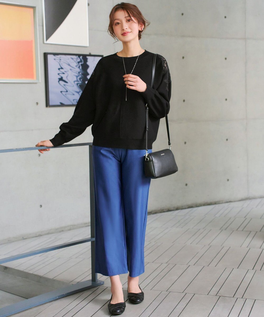 Tiaclasse 肩レースドルマンニットトップス 