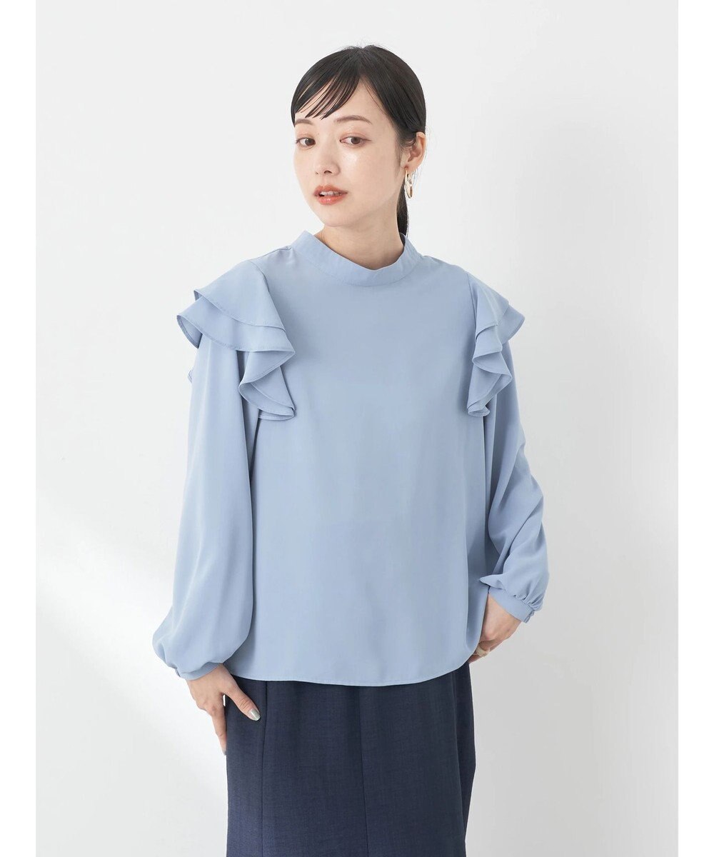 earth music&ecology フリルスリーブブラウス 