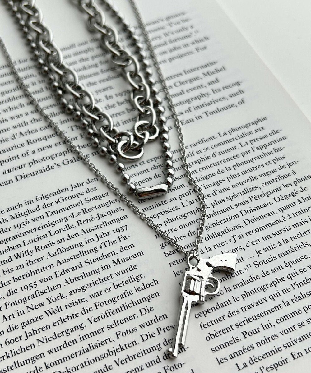 WEGO 3Pメタルモチーフネックレス 