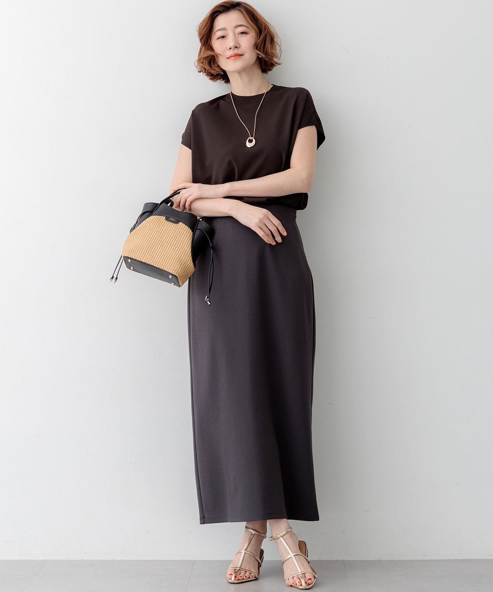 23区 L 【先行予約】レーヨンポリエステルストレッチ フレンチスリーブ ニット 