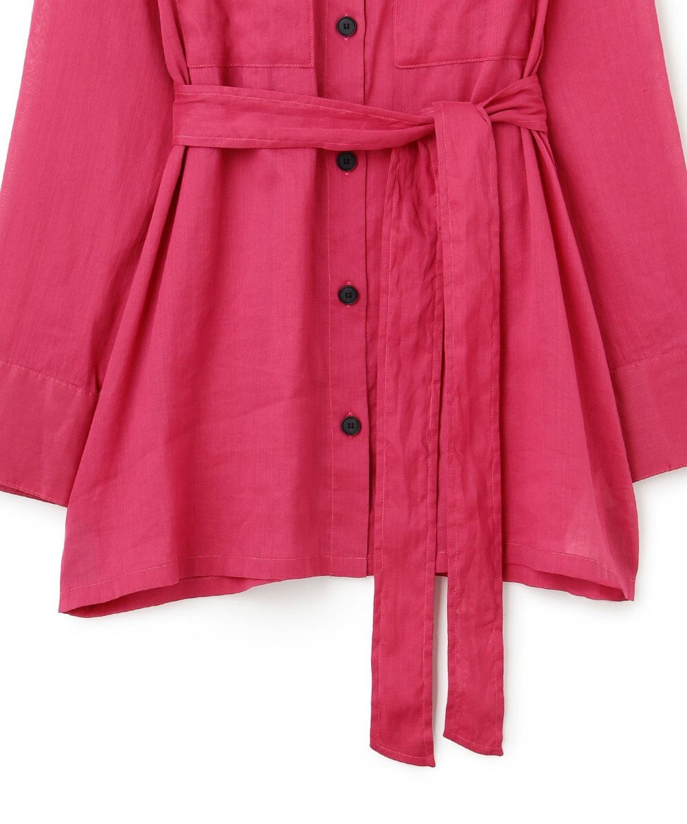 ICB L 【洗える】ラミーコットンボイル シアーシャツ 