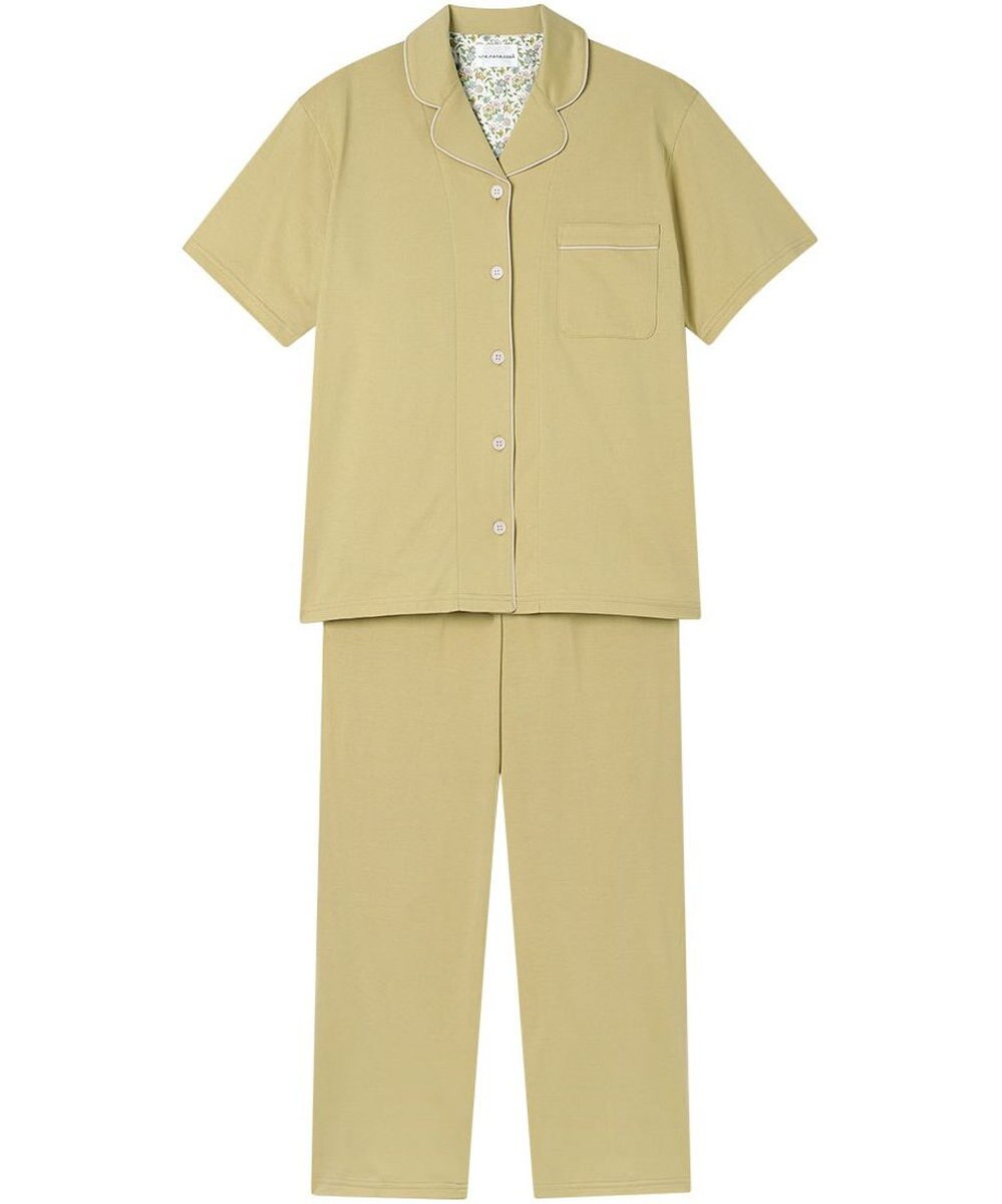 une nana cool 【綿100%】60/2 やわらか天竺 半袖開襟パジャマ MADE WITH LIBERTY FABRIC 