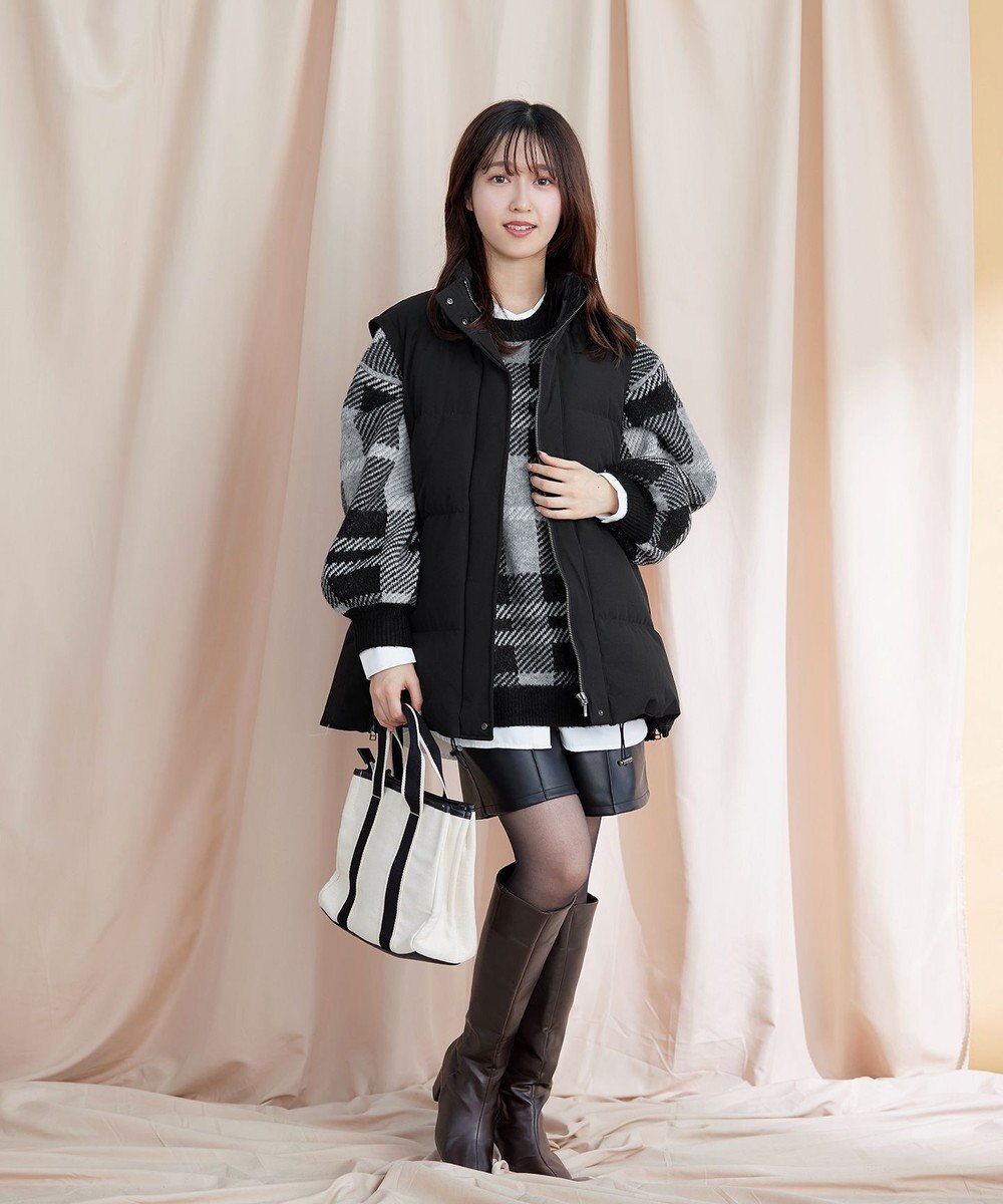 Tiaclasse 【洗える】チェック柄プルオーバーニット 