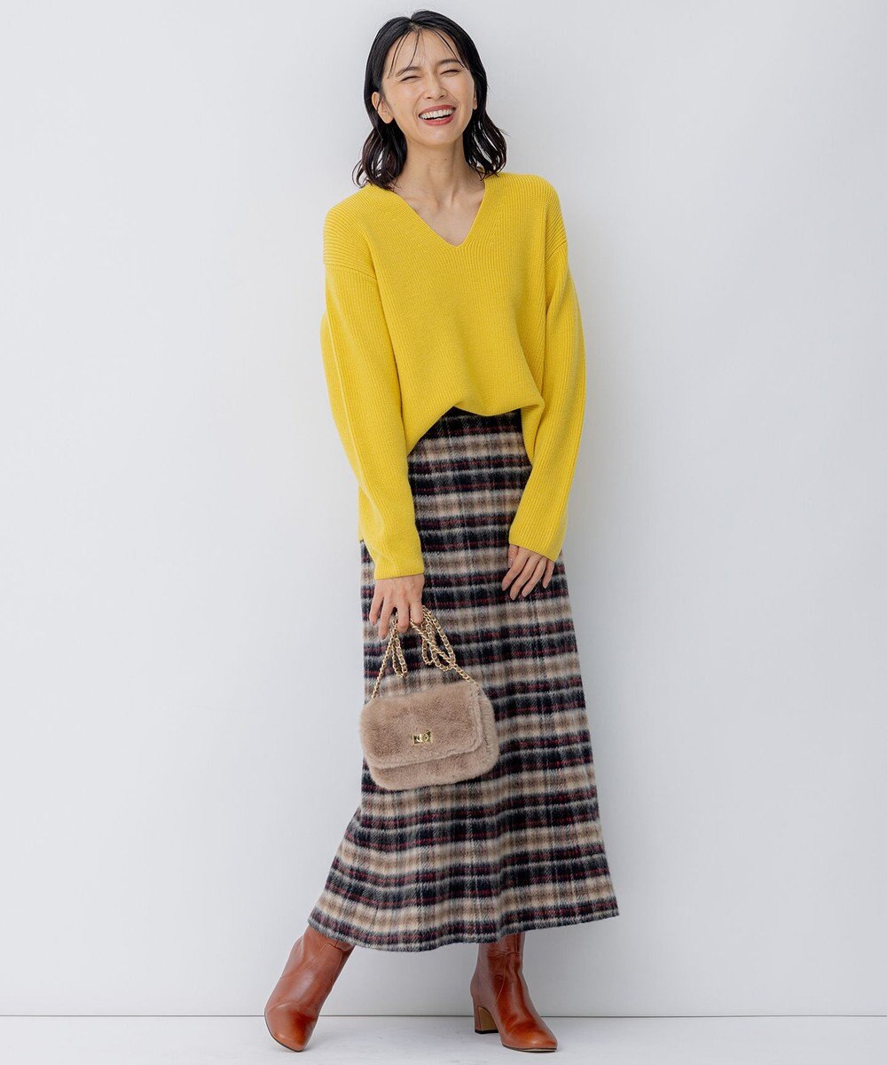 23区 【洗える】ウールミドルゲージ Vネック ニット 