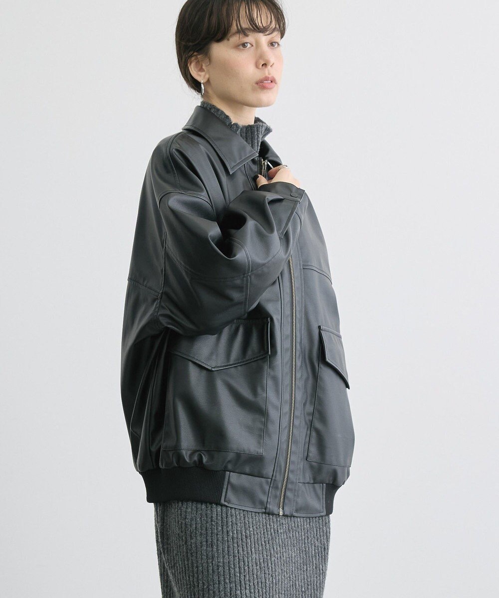 AMERICAN HOLIC フェイクレザーブルゾン 