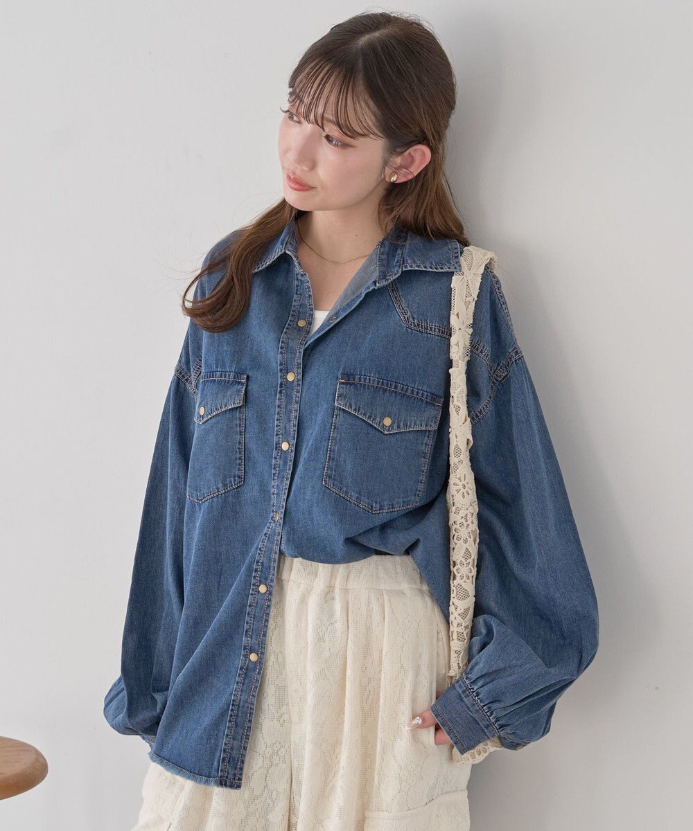 earth music&ecology 【予約】ウエスタンデニムシャツ 