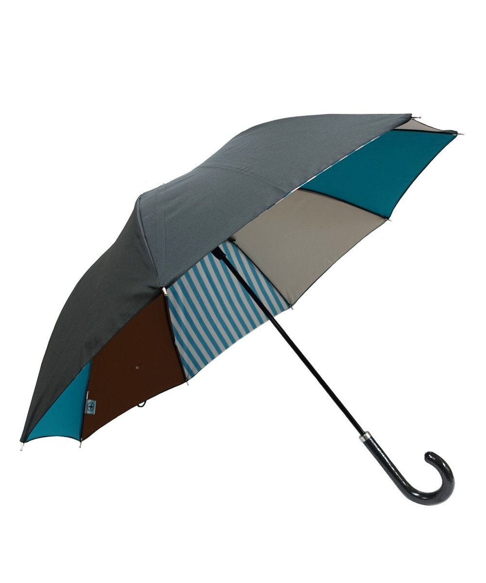+RING UNISEX  プラスリング 雨傘（長）60cm BLU T1330 2重張り傘 