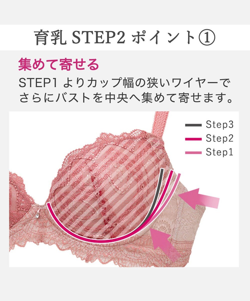 BRADELIS New York 【BRADELIS New York/ 育乳補整ブラ・STEP2 寄せる】ベルステップ2ブラ25A1 谷間を作ってキープ 