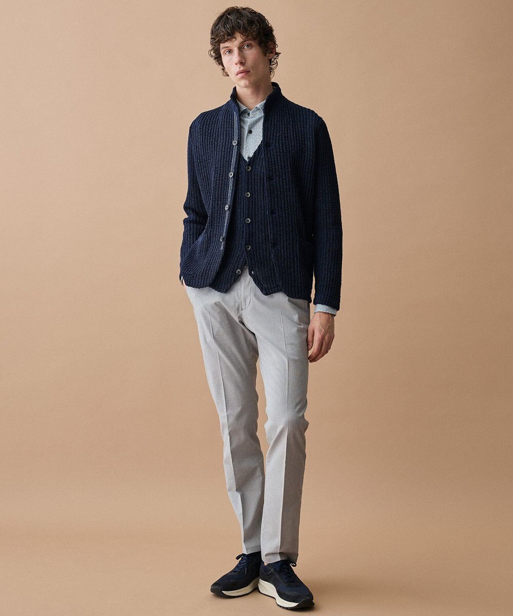 JOSEPH ABBOUD 【綿100％・ジャージー素材・ストレッチ】コンパクトジャージープリントシャツ 